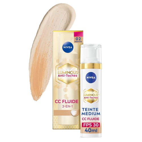 Nivea CC Crème Fluide Anti-Taches Luminous Teinte Médium FPS30 40ml