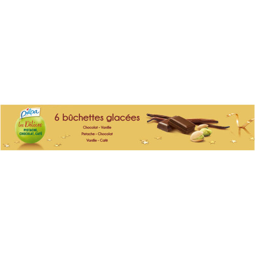 Pilpa Bûchettes Glacées Les Délices Pistache Chocolat Café x6 348g