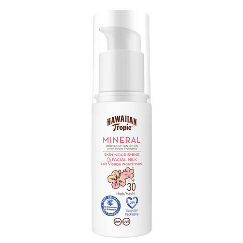 Hawaiian Tropic Mineral Lait Visage Protection Solaire SPF30 50ml