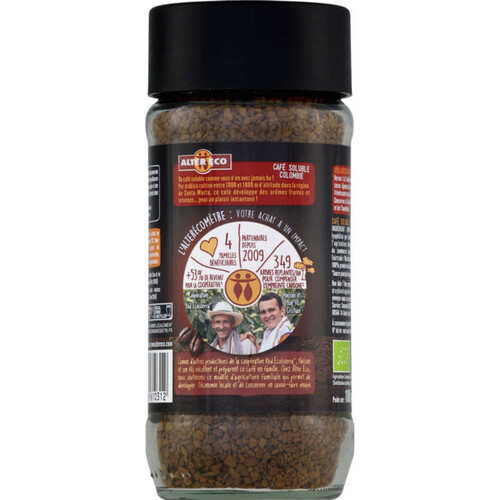 Alter Eco Pur Arabica Café Soluble Corsé Et Fruité Bio 100G