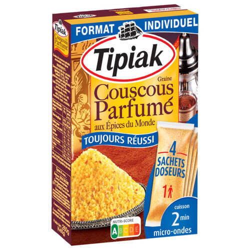 Tipiak Graine Couscous Parfumé Aux Épices Du Monde 4 x 65G