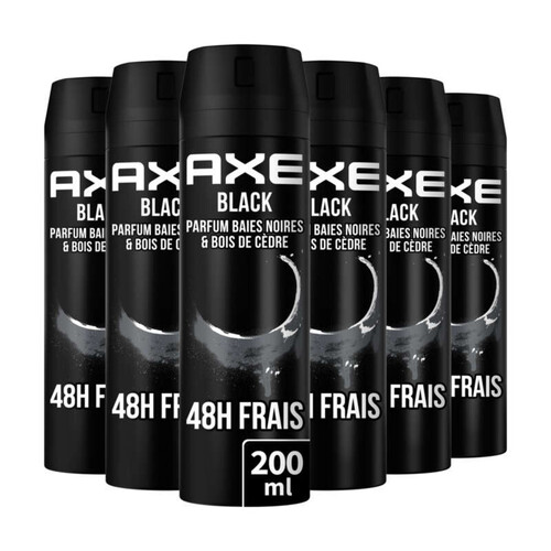 Axe Déodorant Bodyspray Black 48h Non-Stop Frais 200ml