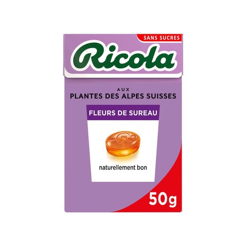 Ricola Bonbons Aux Plantes Des Alpes Suisses Fleurs De Sureau Sans Sucres 50g