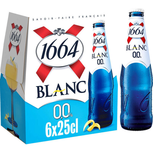 1664 Blanc Bière Blanche Sans Alcool 0 % 6X25Cl