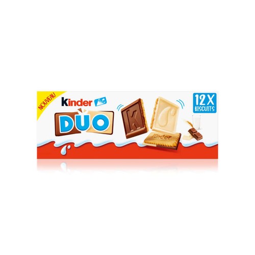 Kinder Duo Biscuits avec Tablettes de Chocolat au lait & Blanc 150g