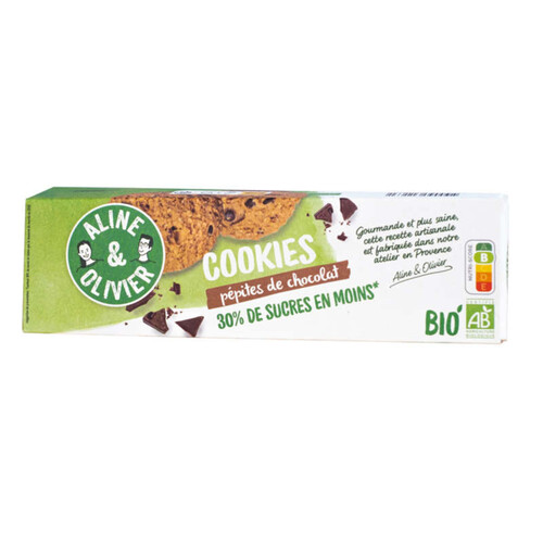 Aline & Olivier Mes Cookies Pépites de Chocolat Bio 180g