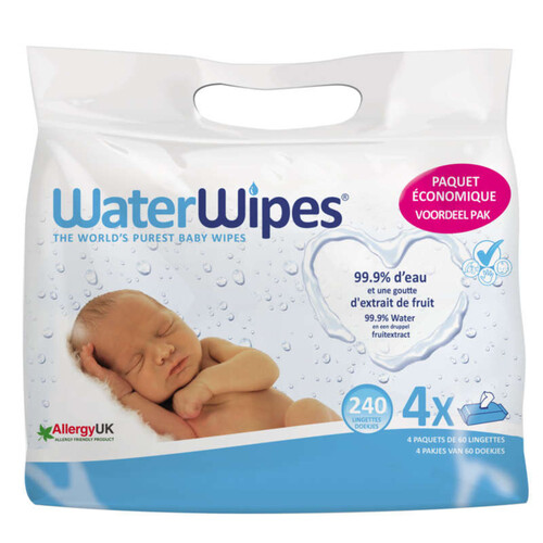 [Para] Waterwipes Lingettes bébé Lot 4x60