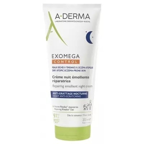 A-Derma Exomega Control Crème Nuit Émolliente Réparatrice 200ml