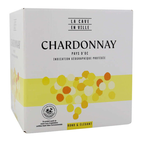 La Cave en Ville Chardonnay blanc Pays d’Oc Igp cubi 3l