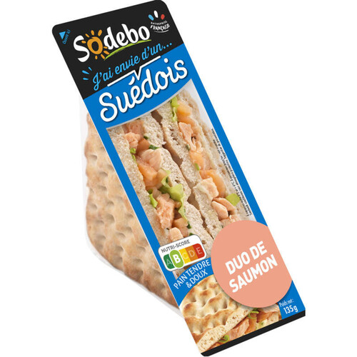 Sodebo Sandwich Suédois duo de saumon 135g