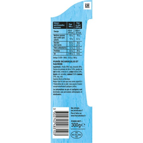 Fleury Michon Filet de Saumon Purée de Brocolis 300g