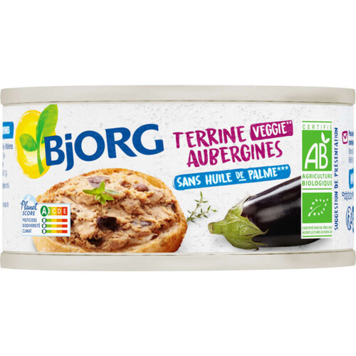 Bjorg Terrine D'Aubergines À Tartiner, Bio 125G