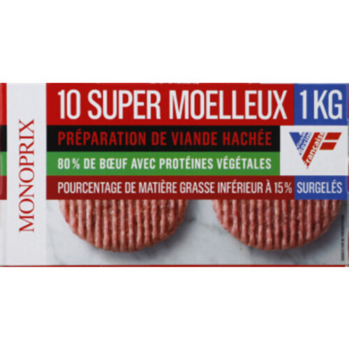 Monoprix Viande Hachée Super Moelleux Mg 15% 1Kg