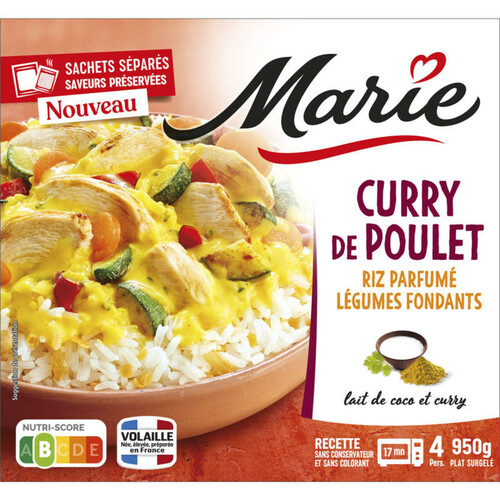 Curry de Poulet, Riz parfumé Légumes fondants