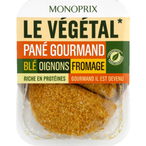 Monoprix Le végétal Pané Gourmand Blé, oignon, fromage x2 200g