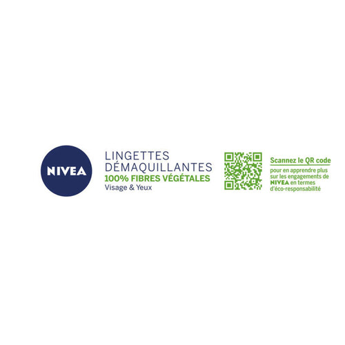 Nivea Lingettes Démaquillantes Visage & Yeux 100% Fibres Végétales x25