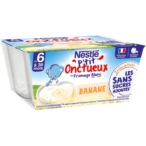 Nestlé P'tit onctueux Banane dès 6 mois 4x90g