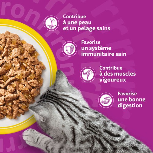 Whiskas Sachets Fraîcheur Festins À La Volaille En Gelée Pour Chat Adulte 12x85g