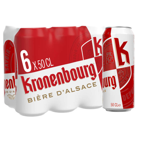 Kronenbourg bière blonde, 4,2%vol. 6x50cl