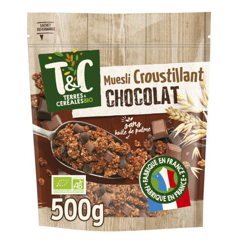 Terres et Céréales Muesli Croustillant Chocolat Bio 500g