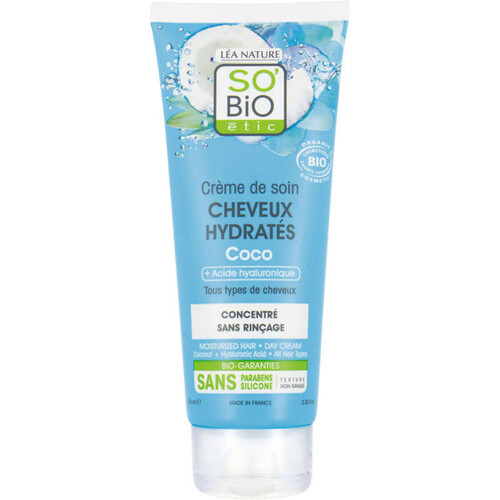SO'BiO Étic Crème de Soin Cheveux Hydratés à la Coco Bio 100ml
