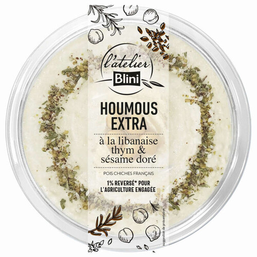 L'Atelier Blini Houmous à la Libanaise Thym et Sésame Doré 175g