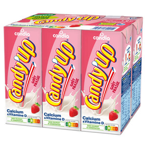 Candy'Up boisson lactée fraise le pack de 6x20cl.