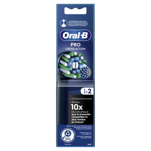 Oral-B  Brossettes Pour Brosse À Dents Pro Cross Action Noire x2