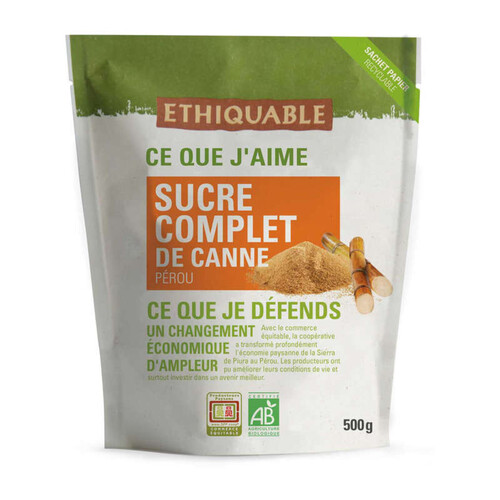 Ethiquable Sucre Complet Poudre Perou Bio 500G