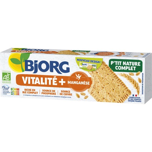 Bjorg Biscuits P'Tit Nature à La Farine Complète Bio 200g