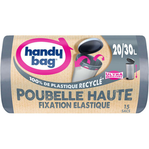 Handy Bag Sacs Poubelle À Fixation Élastique Poubelle Haute 20L/30L X15
