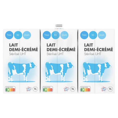 Tous Les Jours Lait demi écrémé 6x1L