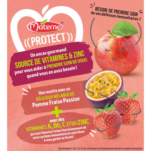Materne Compotes Protect Pomme Fraise Passion 4x90g