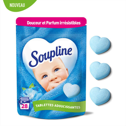 Soupline Tablettes Adoucissantes Cœur Hypoallergéniques 28 lavages