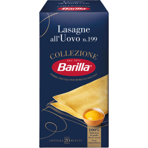 Barilla pates lasagnes aux oeufs collezione 500g