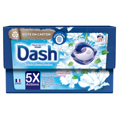 Dash pods tout en 1 fleurs blanches x19