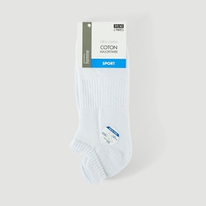 Monoprix Paires de Chaussettes Ultra-Courtes Sport T.39/42 Blanc x2