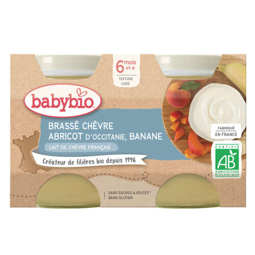 Babybio Petit Pots Brassé Chèvre Abricot 2x130g