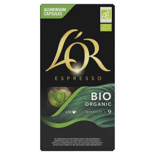 L'Or Espresso Café Bio intensité 9 x10 capsules 52g