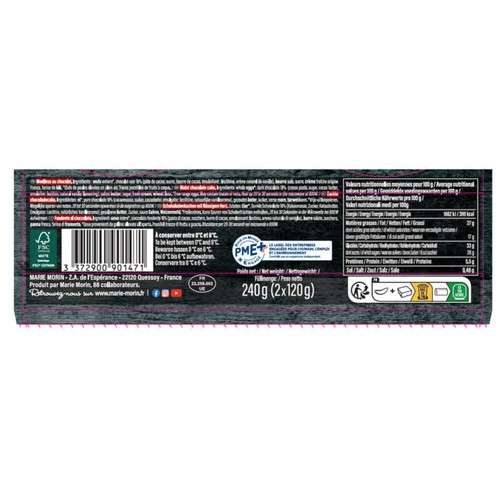 Marie Morin Moelleux au chocolat Noir 120g