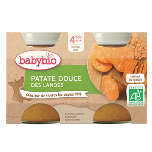 [Par Naturalia]  Babybio Petits Pots Patate Douce de France Dès 4 Mois 2x130g