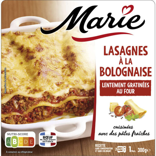 Marie Lasagnes à la bolognaise béchamel et basilic 300g