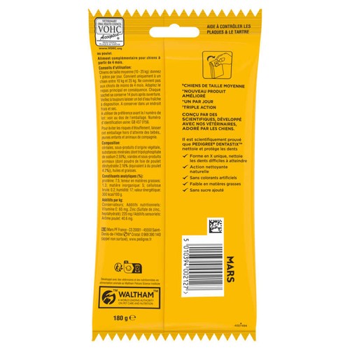 Pedigree Dentastix Bâtonnets pour chien moyen 180g