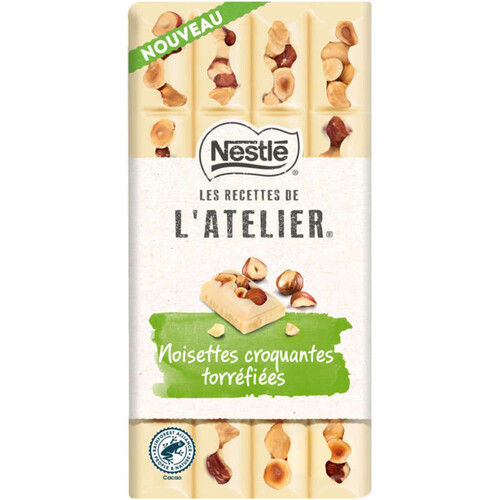 Nestlé Les Recettes de l'Atelier Chocolat Blanc Noisettes Croquantes Toréfiées 150g