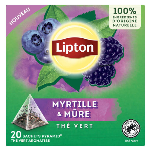 Lipton Thé Vert Aromatisé Myrtille & Mûre x20 - 32g