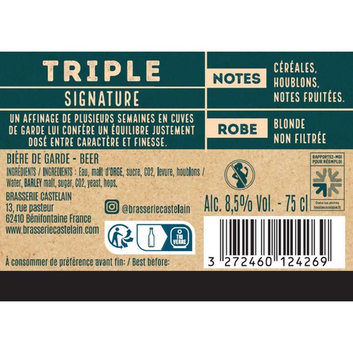 Ch'ti Bière Triple Signature 8,5% vol. 75cl