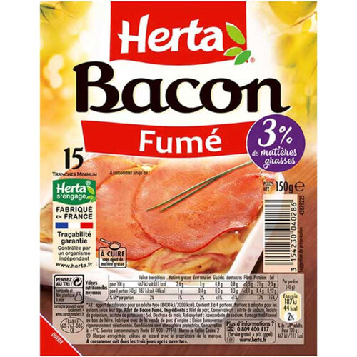 Herta bacon fumé 150g