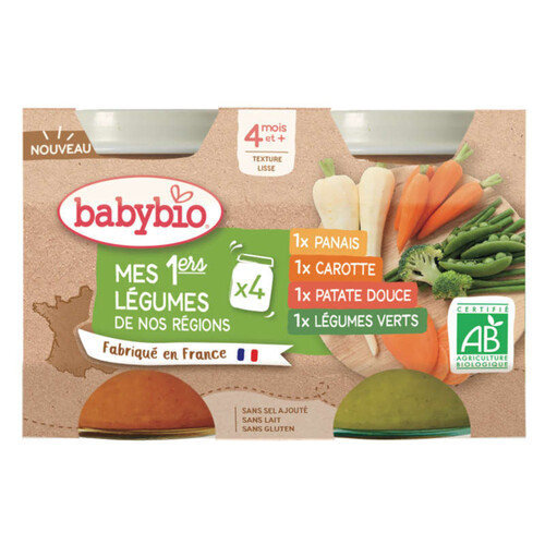 Babybio mes 1ers légumes de nos régions bio 130g