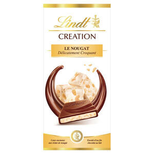 Lindt Chocolat Au Lait Extra Fin À La Crème De Nougat 150G.