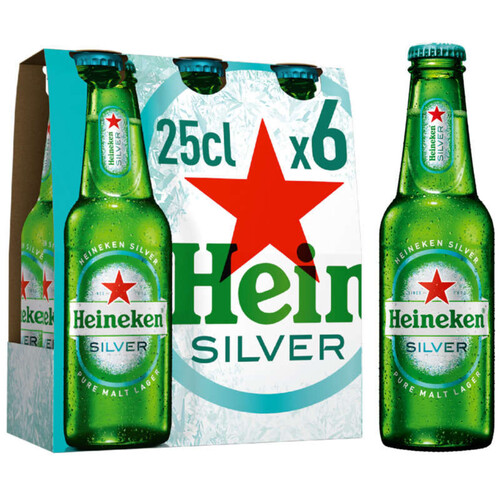 Heineken Silver Bière Blonde 4% 6x25cl
